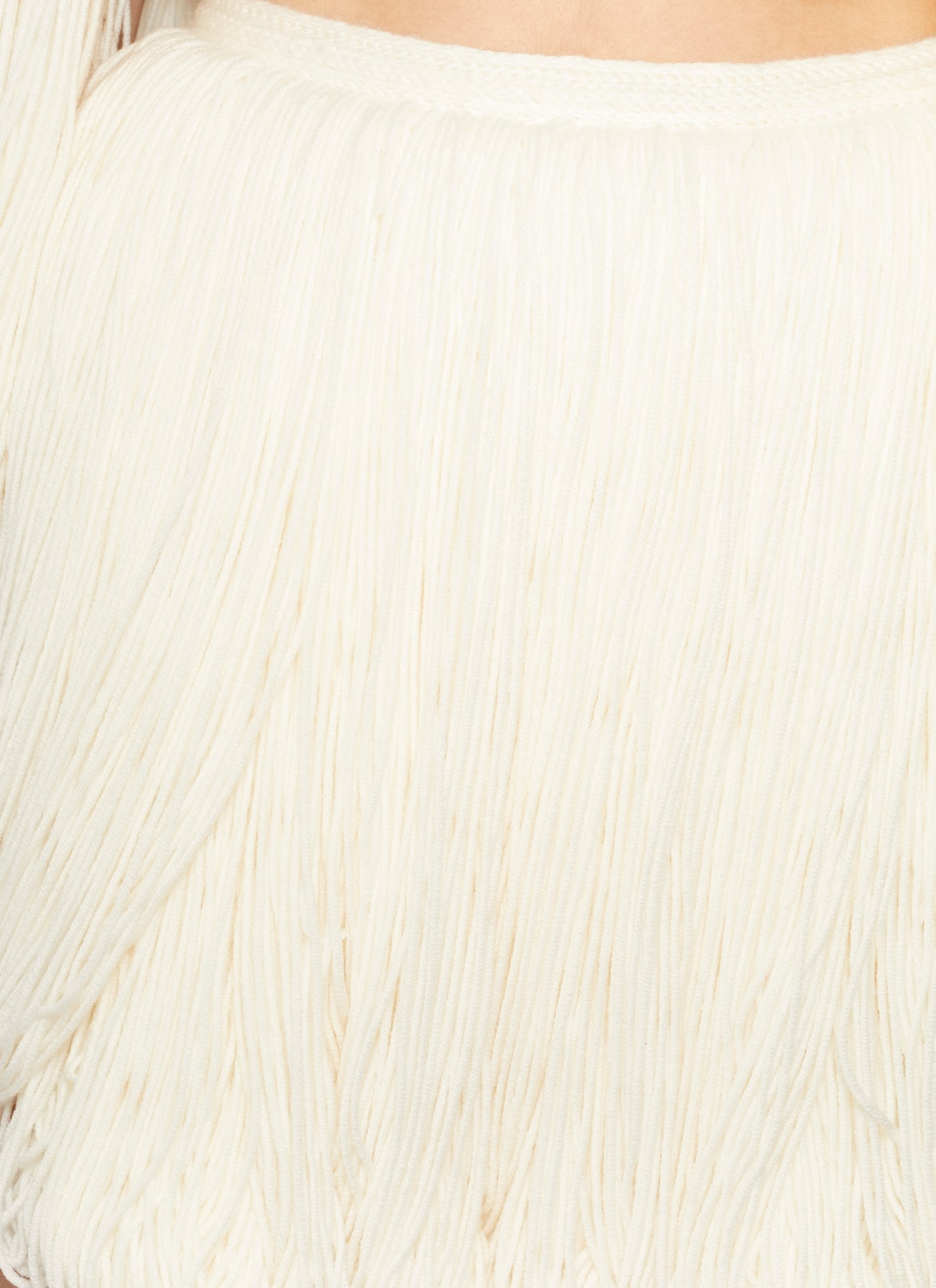 MINI SKIRT WITH KNITTED FRINGES ALAÏA OFF-WHITE MINI SKIRT WITH KNITTED FRINGES